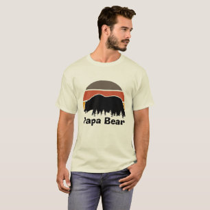 Camiseta Vintage Papa Bear Retro Sunset