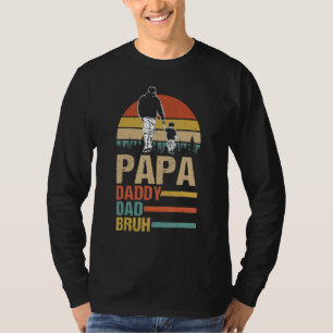 Camiseta Vintage Papa Daddy Dad Dad Bruh Fathers Day Outfit