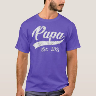 Camiseta Vintage Papa Grandpa Est 2021 New Grandfather