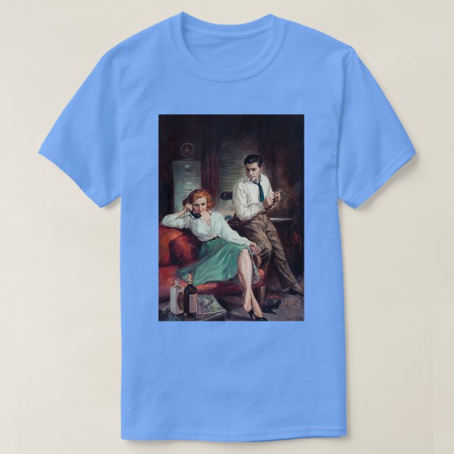 Camiseta Vintage Paperback Illustration Office Sinner (Diseño del anverso)