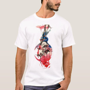 Camiseta Vintage Paris Eiffel Tower Travel Love Watercolor