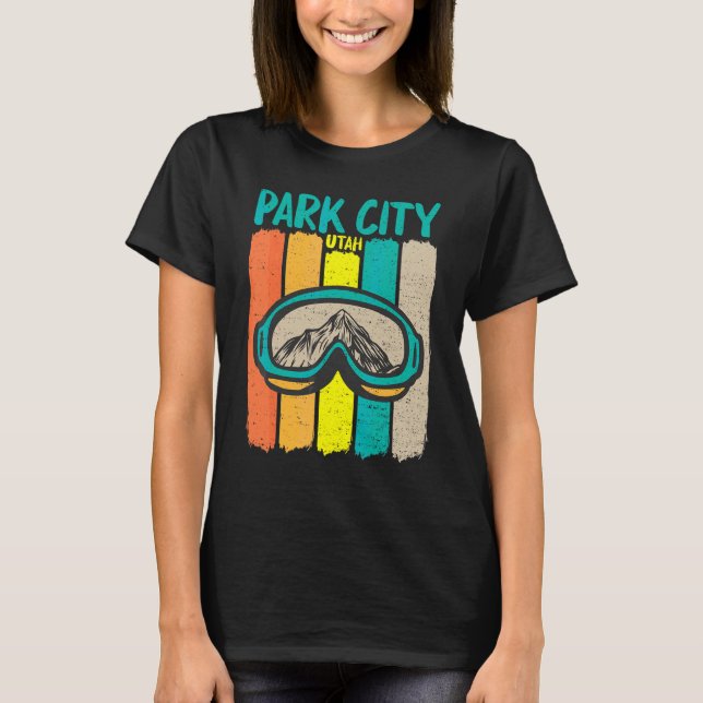 Camiseta Vintage Park City Utah Skowboard (Anverso)