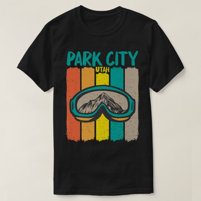 Camiseta Vintage Park City Utah TSkiing Snowboarding (Diseño del anverso)