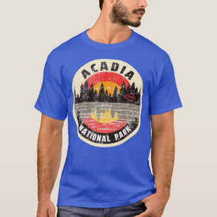 Camiseta Vintage Parque nacional Acadia Camping Maine