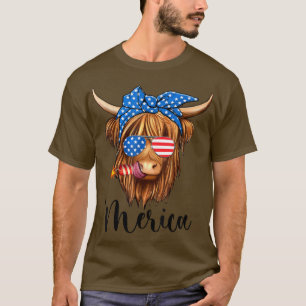 Camiseta Vintage patriota vaca 4 de julio bandera estadouni