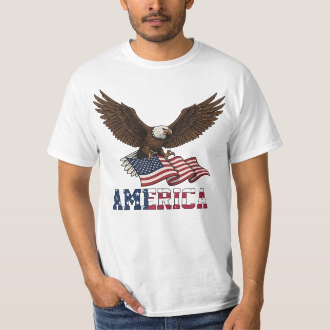 Camiseta Vintage Patriotic Eagle T-Shirt (Anverso)