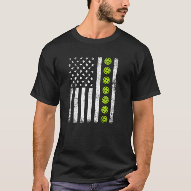 Camiseta Vintage Patriotic USA Pickleball (Anverso)