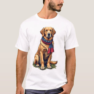 Camiseta Vintage Patriótica de Caza Retriever Dora