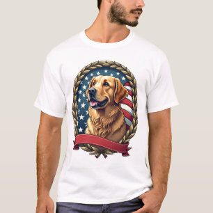 Camiseta Vintage Patriótica de Retriever Dorado He