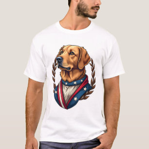 Camiseta Vintage Patriótica Heritage Golden Retrie