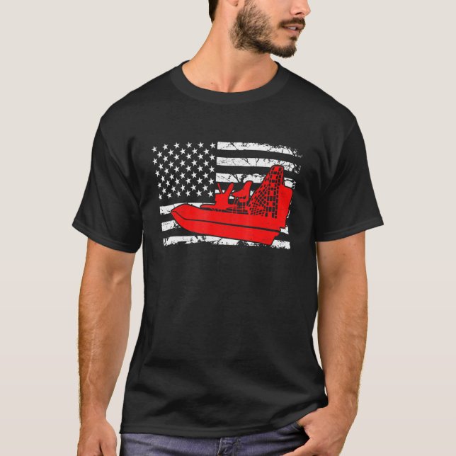 Camiseta Vintage Patriótico Airboat Bote Life Swamp (Anverso)