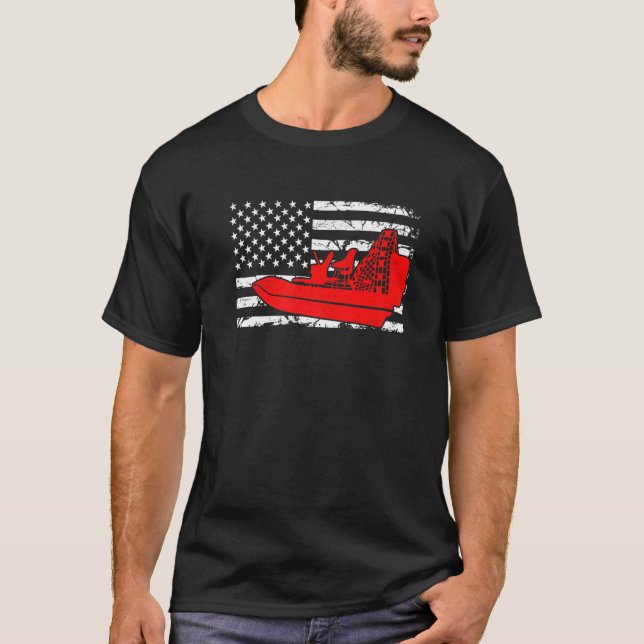 Camiseta Vintage Patriótico Airboat Bote Life Swamp (Anverso)