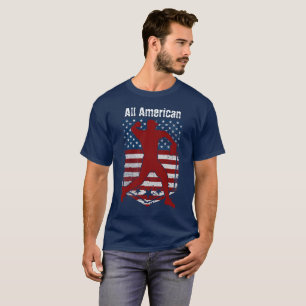 Camiseta Vintage Patriótico All-American de Béisbol con pro