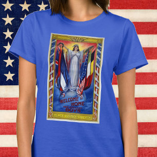 Camiseta Vintage Patriótico America, Peace Justice Liberty