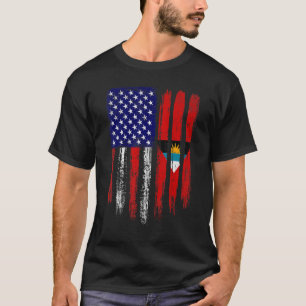Camiseta Vintage Patriótico Usa Bandera De Antigua Y Barbud