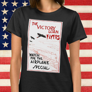 Camiseta Vintage Patriótico, Volantes del Préstamo de la Vi