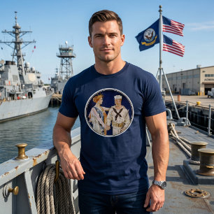 Camiseta Vintage Patriotism, Lady Liberty with Navy Seaman