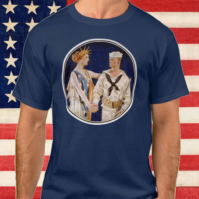 Camiseta Vintage Patriotism, Lady Liberty with Navy Seaman (Subido por el creador)