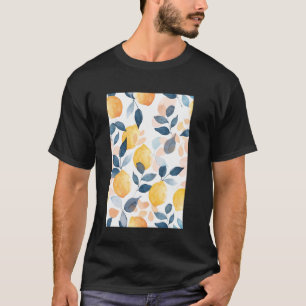 Camiseta Vintage Pattern Art Fruit Lemon Watercolor