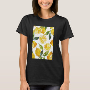 Camiseta Vintage Pattern Art Lemon Fruto acuático 1