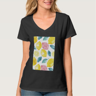 Camiseta Vintage Pattern Art Lemon Fruto acuático 4