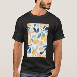 Camiseta Vintage Pattern Art Lemon Fruto acuático 5