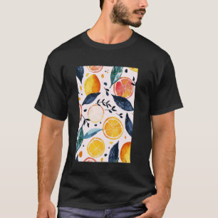 Camiseta Vintage Pattern Art Lemon Fruto acuático 6