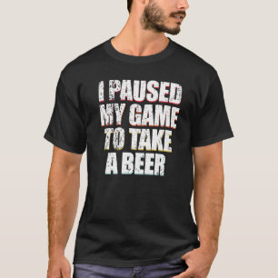 Camiseta Vintage Pausé Mi Juego Para Tomar Un Videojuego De