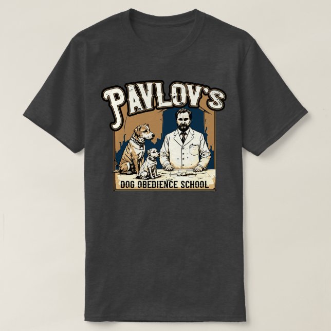 Camiseta Vintage Pavlovs Escuela de Obediencia de Perros (Diseño del anverso)
