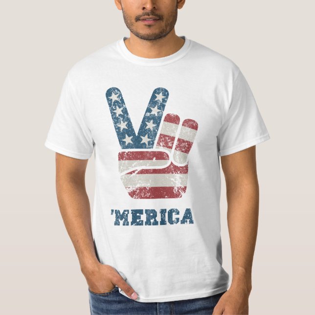 Camiseta Vintage Peace 'Merica T-Shirt (Anverso)