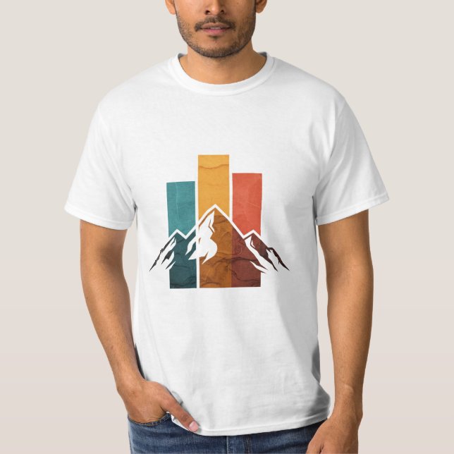 Camiseta Vintage Peaks and Retro Mountainscape (Anverso)