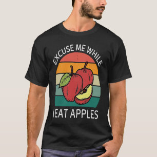 Camiseta Vintage Perdone mientras como manzanas retro manza