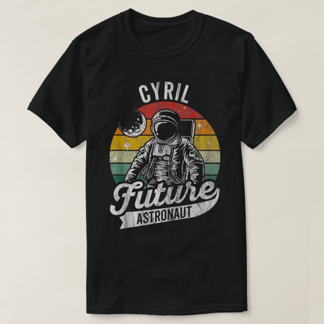 Camiseta Vintage Personalizado Cyril Future Astronaut Space (Diseño del anverso)