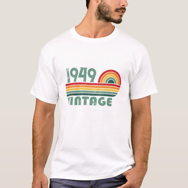 Camiseta Vintage personalizado de 75 años (Anverso)