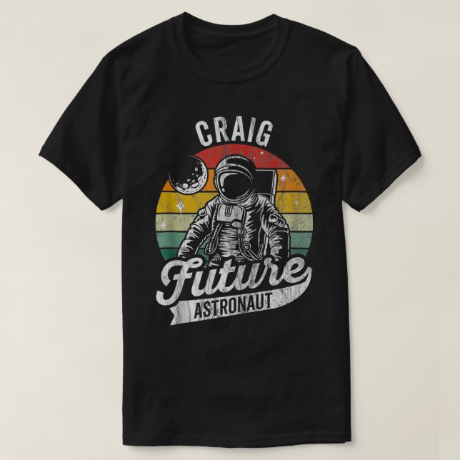 Camiseta Vintage Personalized Craig Future Astronaut Space (Diseño del anverso)