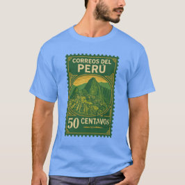 Camiseta Vintage Peru Postage Stamp Shirt