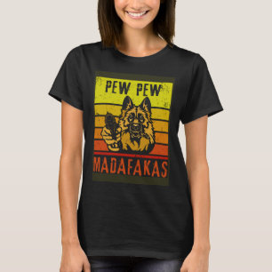 Camiseta Vintage Pew Madafakas Dog Dad Cute Dog German Shep