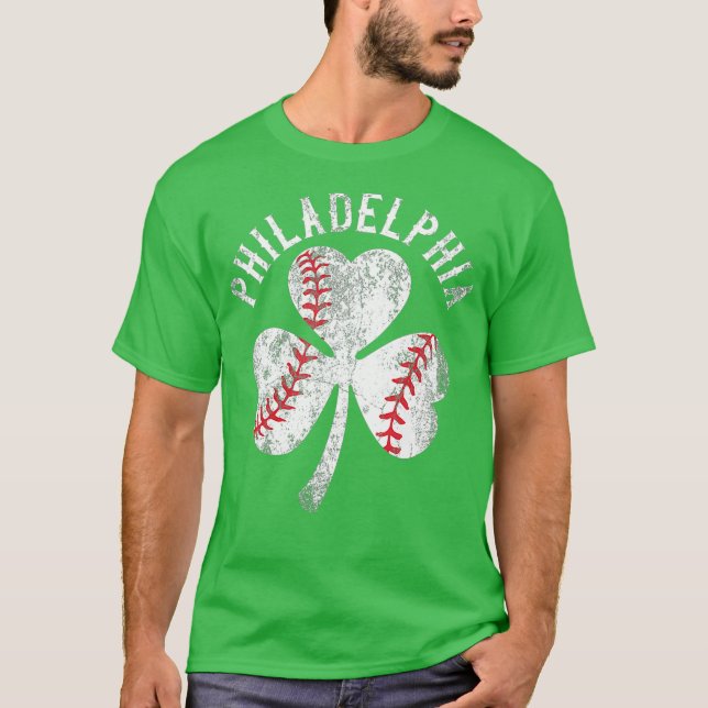Camiseta Vintage Philadelphia Baseball Shamrock Irish (Anverso)