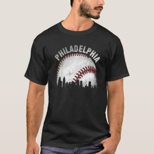 Camiseta Vintage Philadelphia Skyline City Baseball