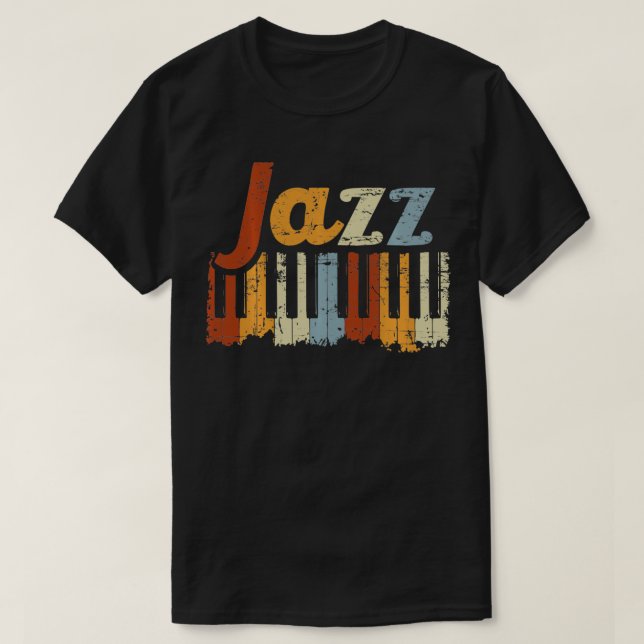 Camiseta Vintage Piano Musical Instrumento Jazz Claves Pian (Diseño del anverso)