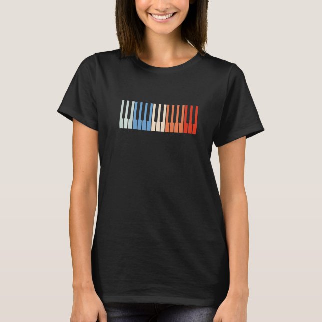 Camiseta Vintage Piano  Pianist Music Keyboard Musician Out (Anverso)