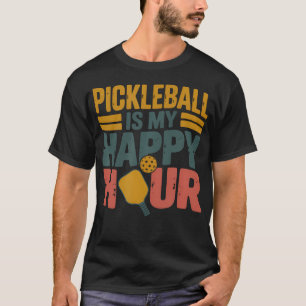 Camiseta Vintage Pickleball Es Mi Hora Feliz Retro Jugador