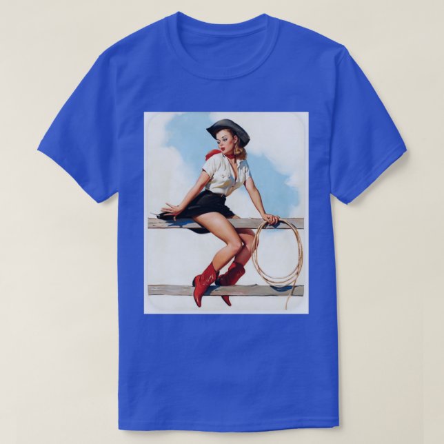 Camiseta Vintage Pin Up Cowgirl 3 (Diseño del anverso)