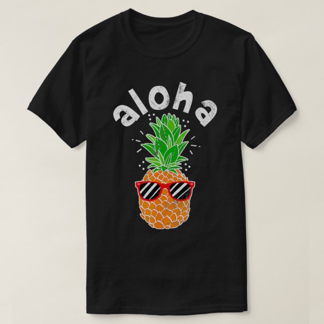 Camiseta VINTAGE Pineapple Aloha Gafas de sol Hawai (Diseño del anverso)