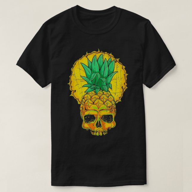 Camiseta Vintage Pineapple Skull Funny Summer Fruest Lo (Diseño del anverso)