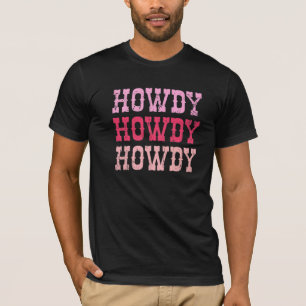 Camiseta Vintage Pink Howdy Rodeo del Oeste del Sur