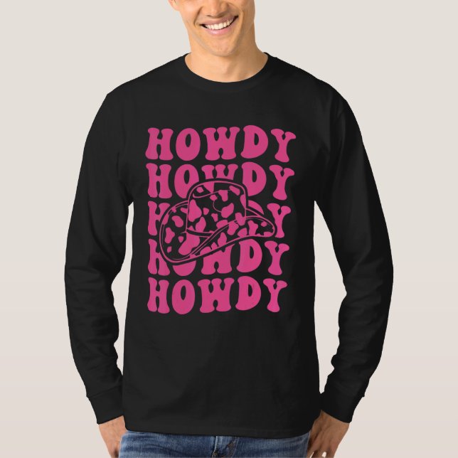 Camiseta Vintage Pink Howdy Rodeo Western Country Southern  (Anverso)
