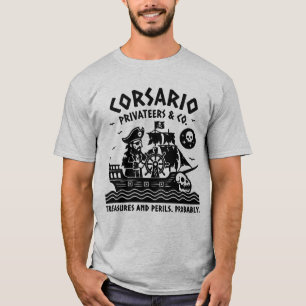 Camiseta Vintage Pirate Linocut Shirt - Corsario Privateers