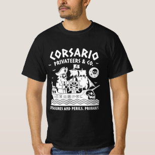 Camiseta Vintage Pirate Linocut Shirt - Corsario Privateers