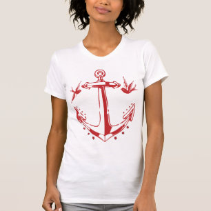 Camiseta Vintage Pirate Tattoo Anchor y Sparrow Sailor Tee